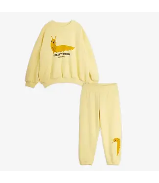 Mini Rodini Velvet worm sp sweat set | Yellow
