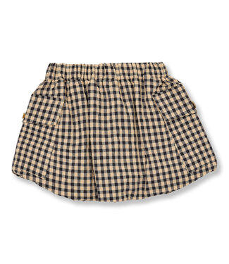 Petit Blush Cargo Ballon Skirt | Check Beige/Blue