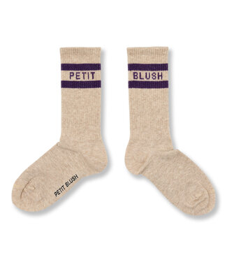 Petit Blush Sport Socks | Beige/Purple