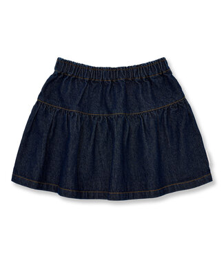 Petit Blush Denim Mini Ruffle Skirt | Dark Blue