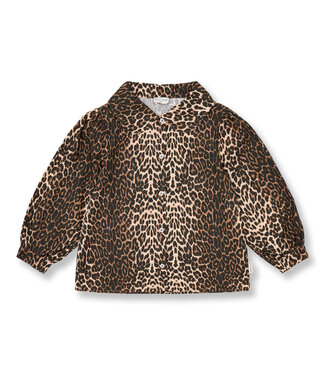 Petit Blush Collar Blouse | Leopard AOP