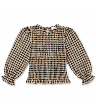 Petit Blush Flow Blouse  | Check Beige/Blue