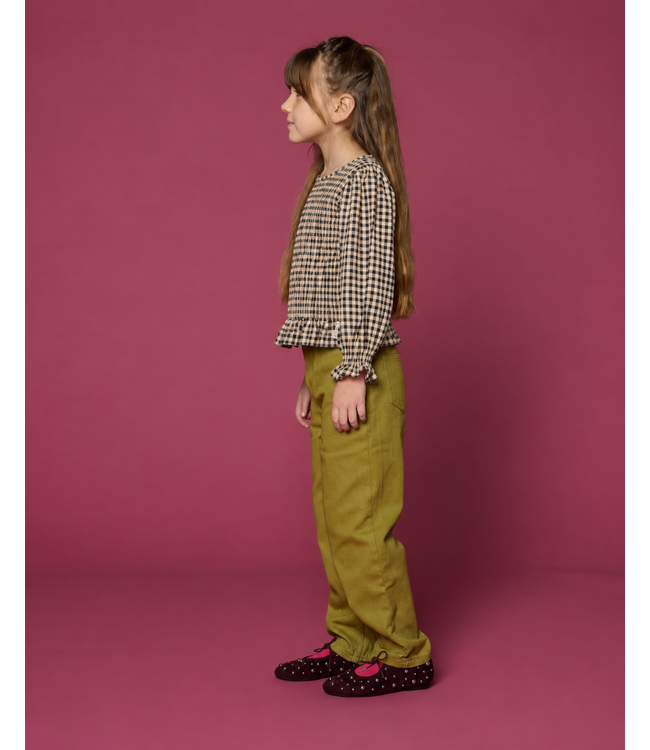 Flow Blouse  | Check Beige/Blue