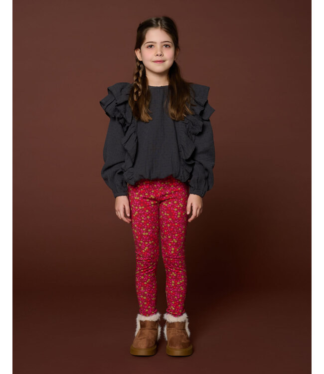 Romantic Ruffle Blouse | Dark Grey
