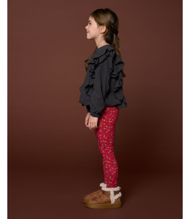 Romantic Ruffle Blouse | Dark Grey