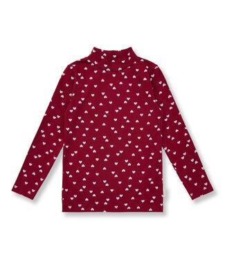 Petit Blush Turtle Neck | Hearts AOP