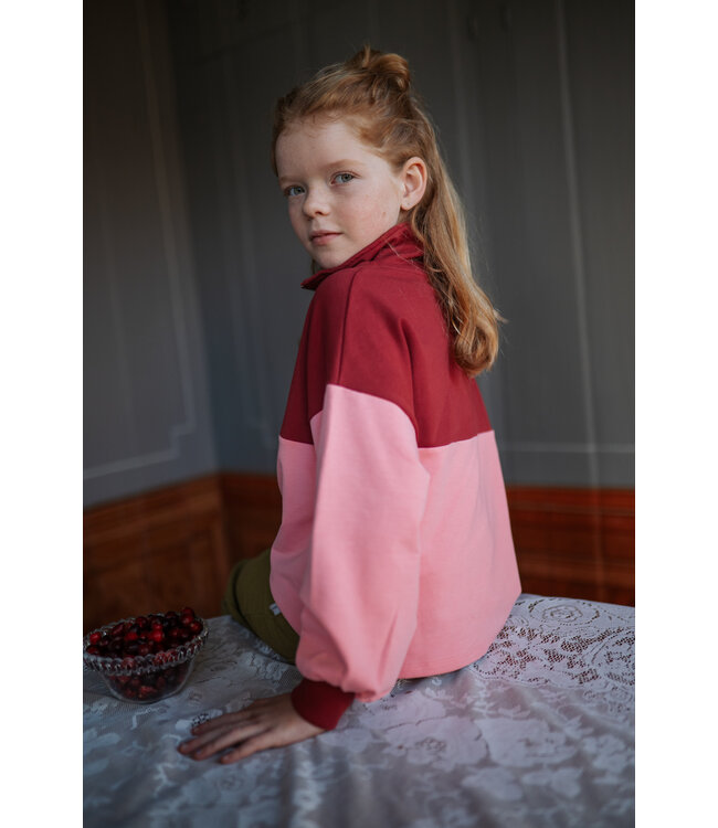 Zipper Sweater Blush | Color Block