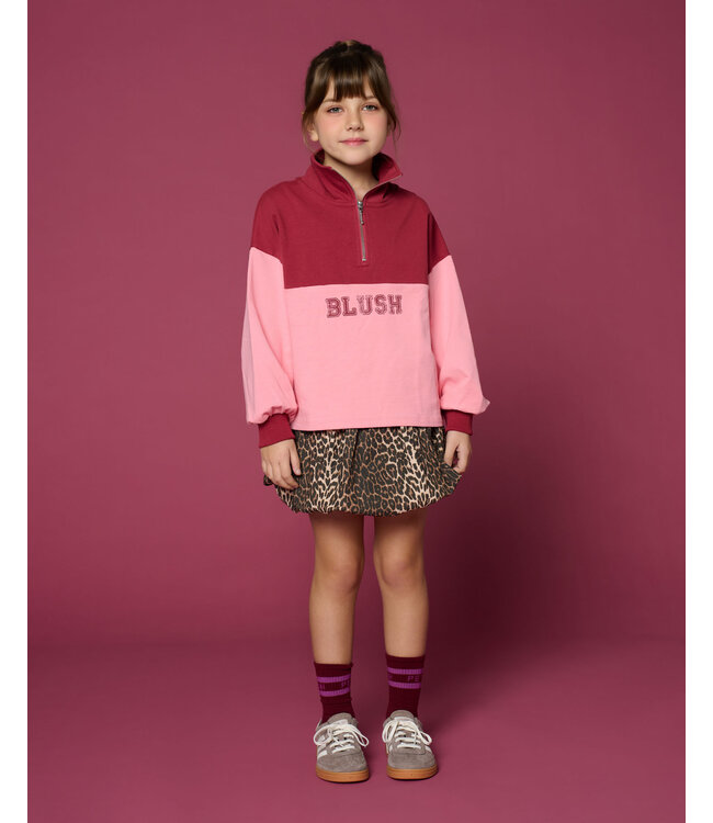 Zipper Sweater Blush | Color Block