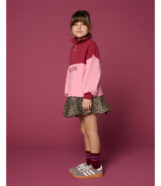 Zipper Sweater Blush | Color Block
