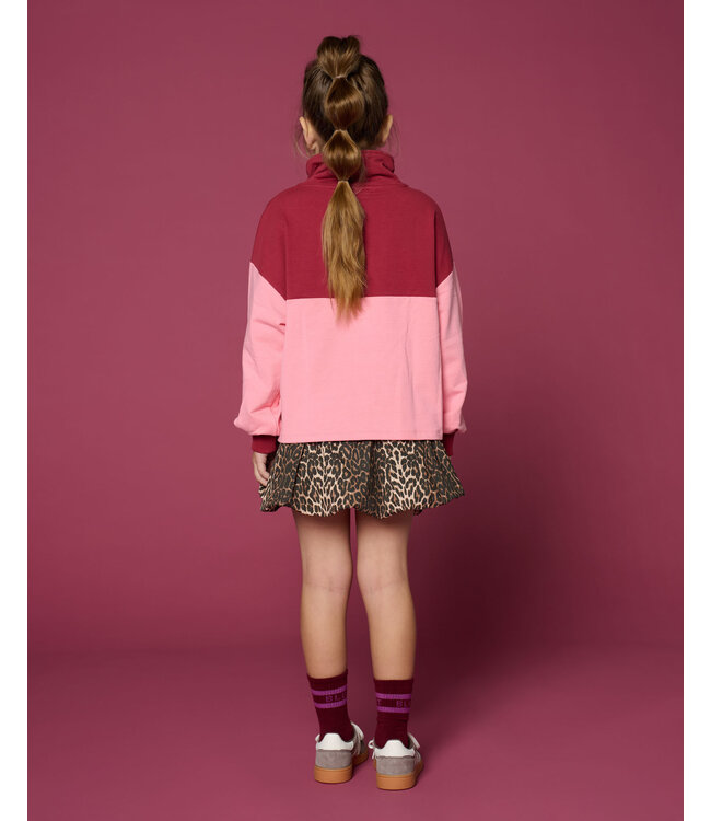 Zipper Sweater Blush | Color Block