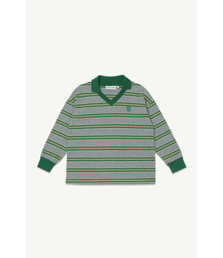 Main Story athletic top | Grey Melange Stripe Jersey