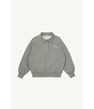 Main Story polo sweatshirt | Grey melange fleece