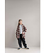 Harper Oversized Shirt | Ivory Off Black Red Check