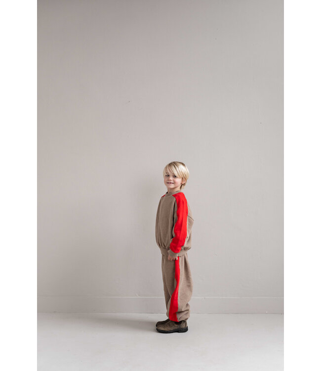 Sammy Jogger | Beige Melange Red