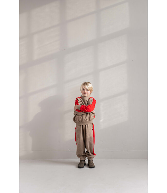 Sammy Jogger | Beige Melange Red