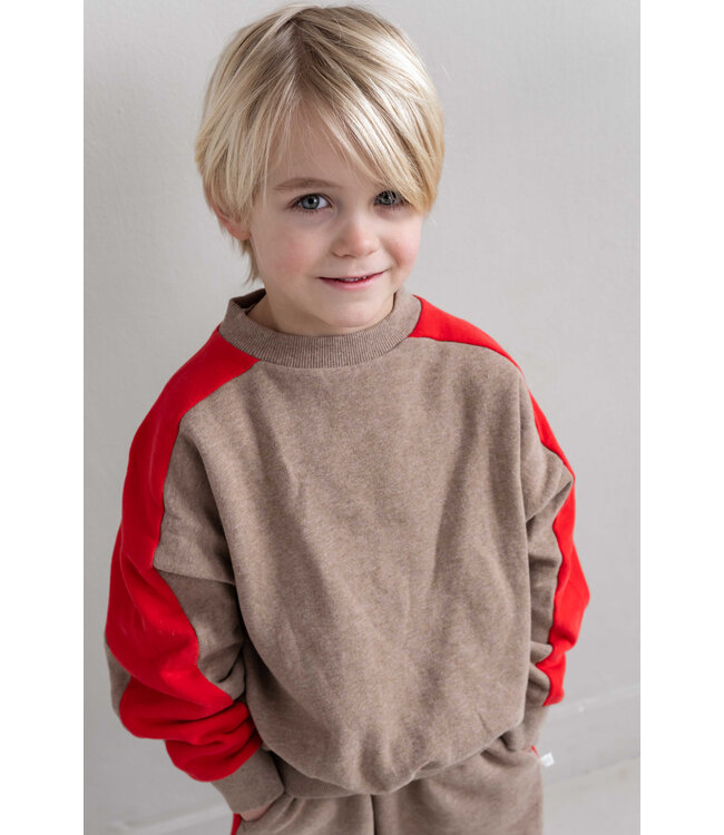 Sammy Sweater | Beige Melange Red