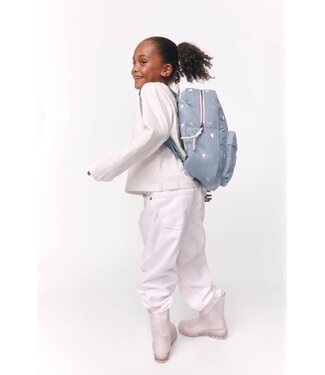 Studio Noos Denim Midi Backpack | Hearts Light Blue Hearts