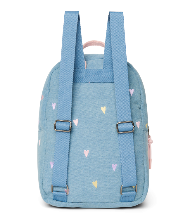 Denim Midi Backpack | Hearts Light Blue Hearts