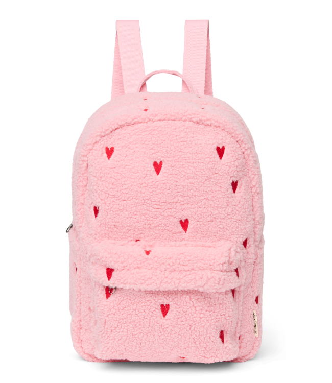Teddy Midi Backpack | Hearts Light Pink Hearts