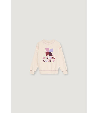 The new society TNS Logo Sweatshirt Whisper White Melange Multicolor