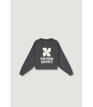The new society TNS Logo Sweatshirt Dark Grey Melange