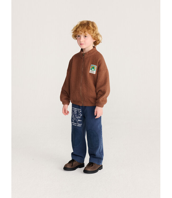 Beast Tag zipped quilted sweatshirt