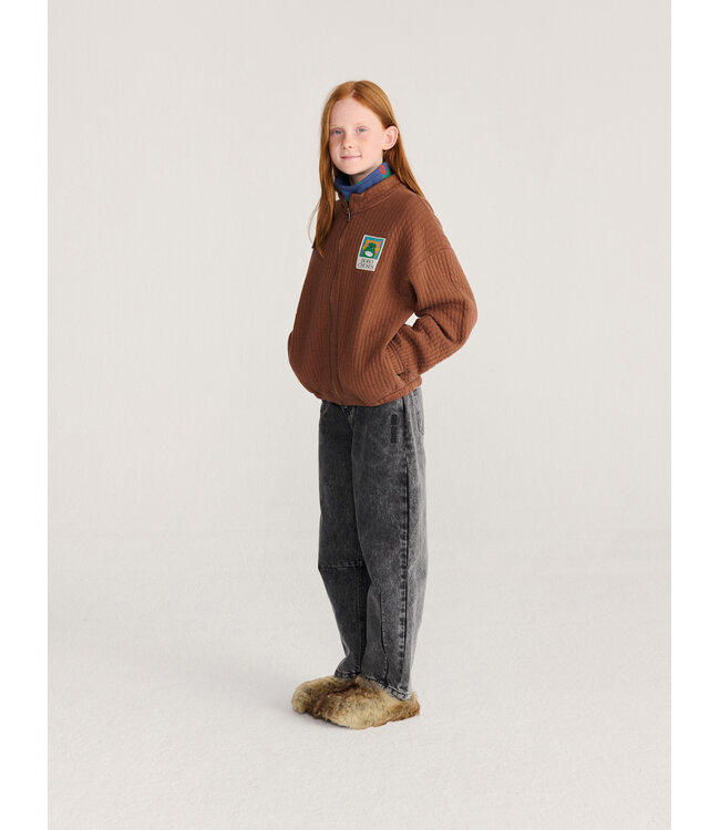 Beast Tag zipped quilted sweatshirt