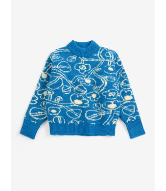Bobo Choses Sketchy Flowers all over jacquard jumper