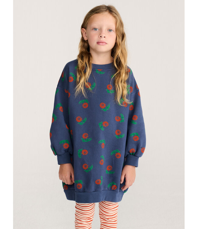 Stamp Bloom all over sweatshirt dress