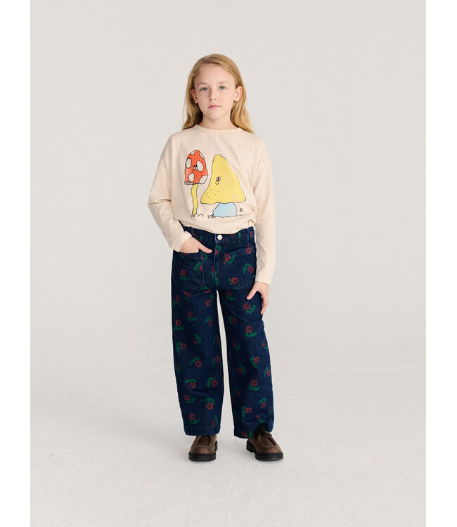 Stamp Bloom all over denim pants
