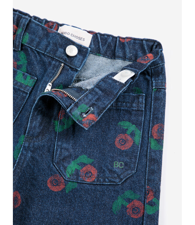 Stamp Bloom all over denim pants