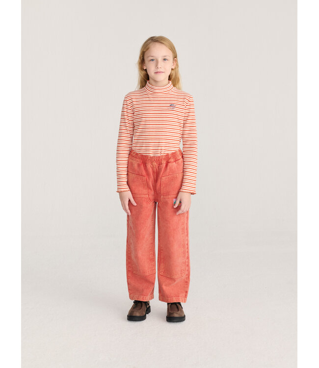 Energy Flower Stripes turtle neck T-shirt