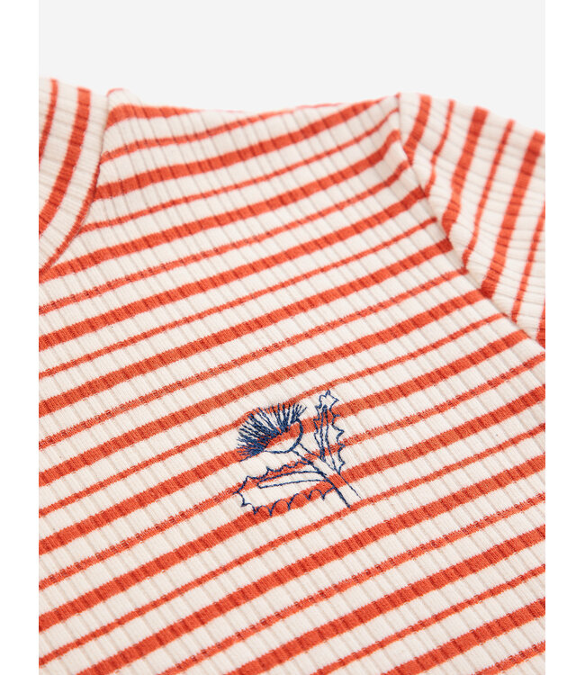 Energy Flower Stripes turtle neck T-shirt