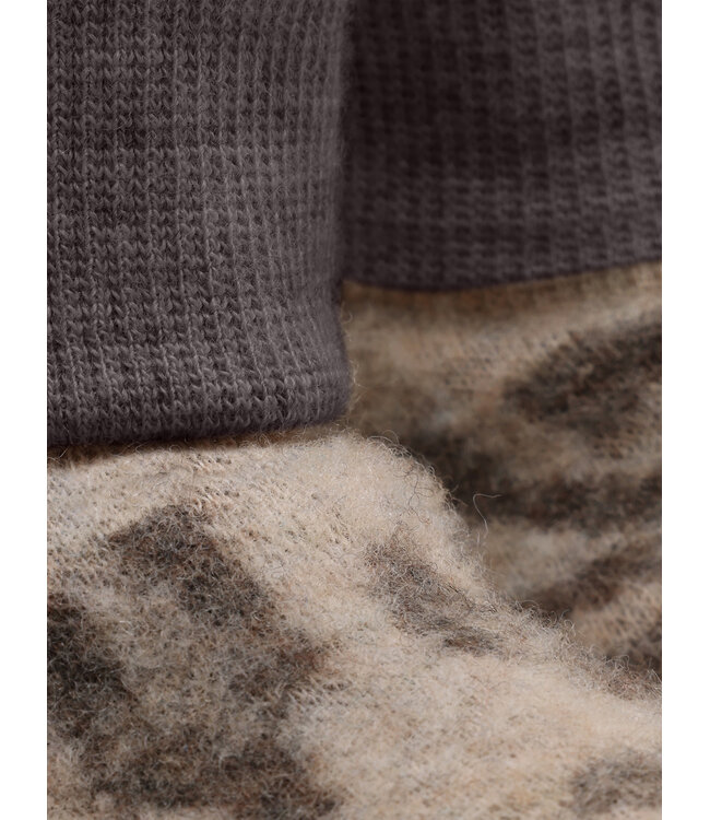 HUTTEliHUT Footies Wool Fleece 2-layer | Camel Melange
