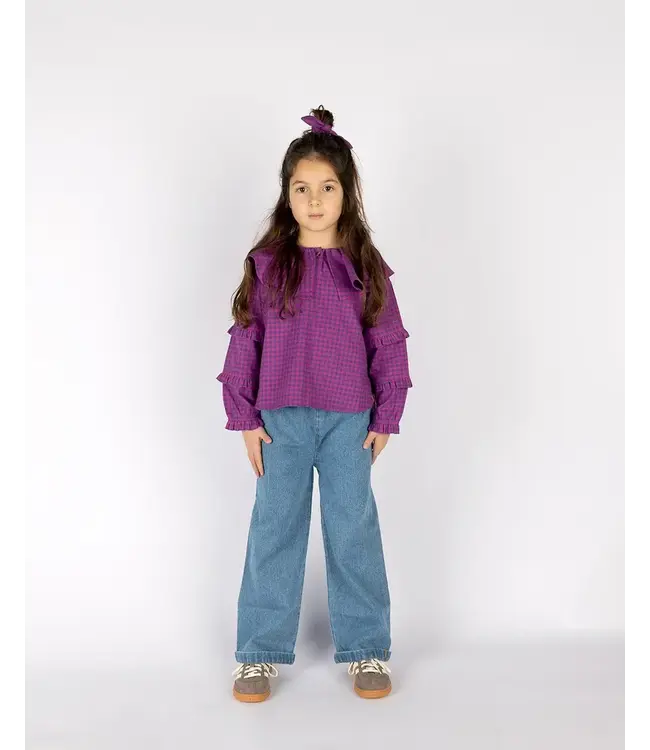 Nixnut Bow scrunchie | Blueberry Checkered