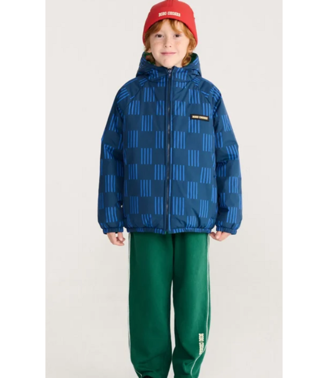 Almost Moiré all over reversable anorak NAVY BLUE