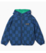 Almost Moiré all over reversable anorak NAVY BLUE