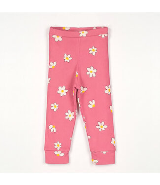 Lotiekids Lötiekids Baby Rib Leggings Daisies allover | Pink Lemonade
