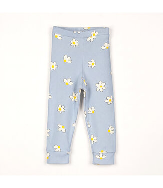 Lotiekids Lötiekids Baby Rib Leggings Daisies allover | Stone Blue