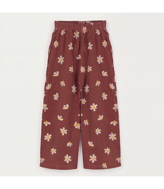 Lotiekids Lötiekids Mini Corduroy Trousers Daisies allover | Washed brown