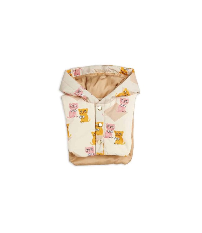 Mini Rodini Kittens aop faux fur collar puffer