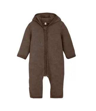 Huttelihut Pram Suit Wool Fleece melange brown