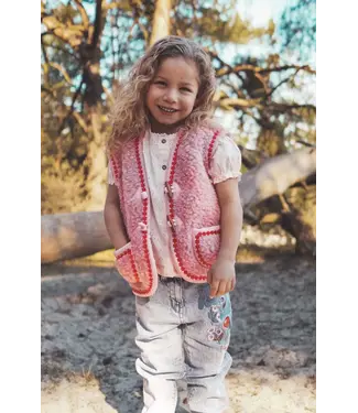 We are wovens wollen bodywarmer Flower power