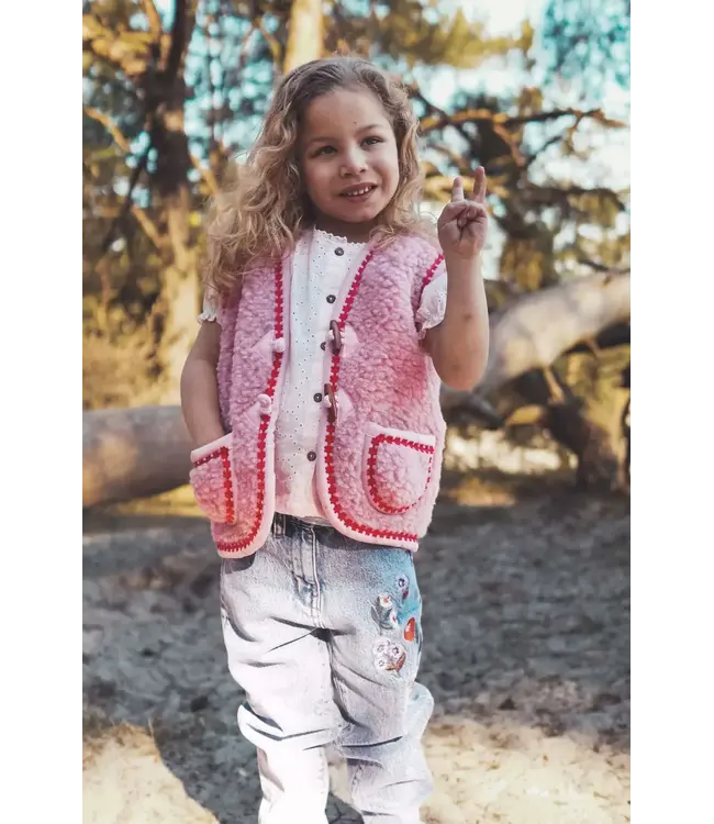 wollen bodywarmer Flower power