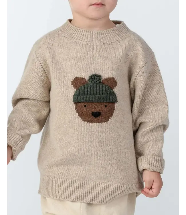 Denn Merino Wool Sweater | Bear | Biscotti melange