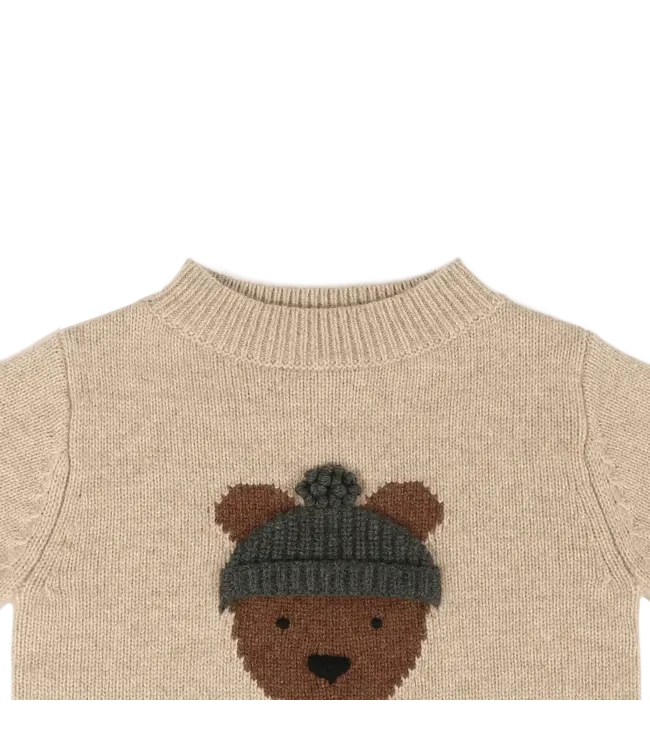 Denn Merino Wool Sweater | Bear | Biscotti melange