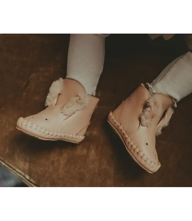Donsje Kapi Exclusive Booties | Fluffy Bunny | Light Rust Leather