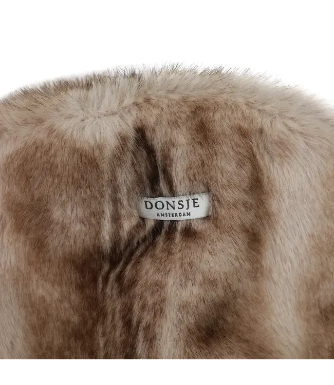 Donsje Widya Leg Warmers | Soft Taupe Striped Teddy