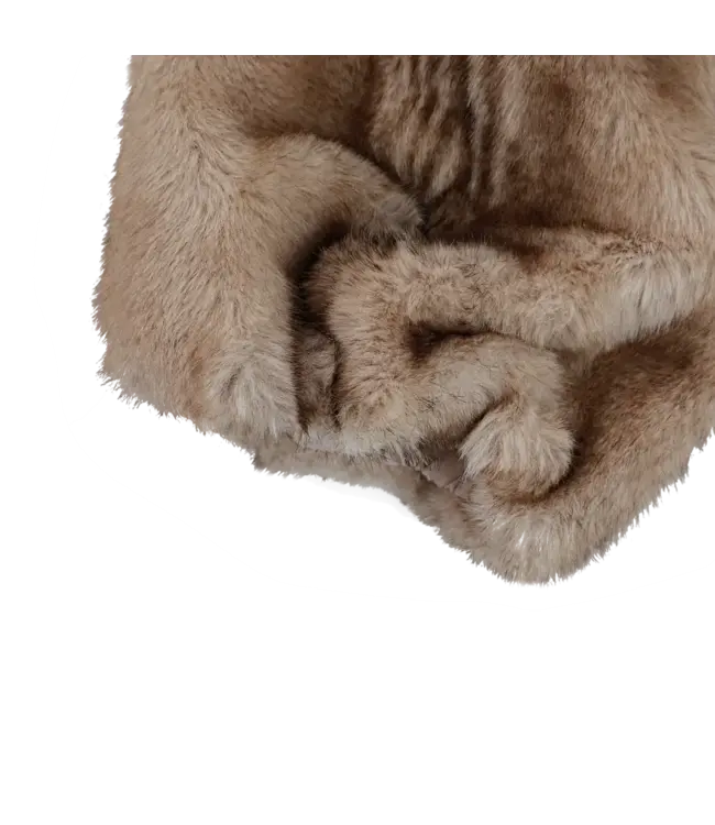Donsje Widya Leg Warmers | Soft Taupe Striped Teddy