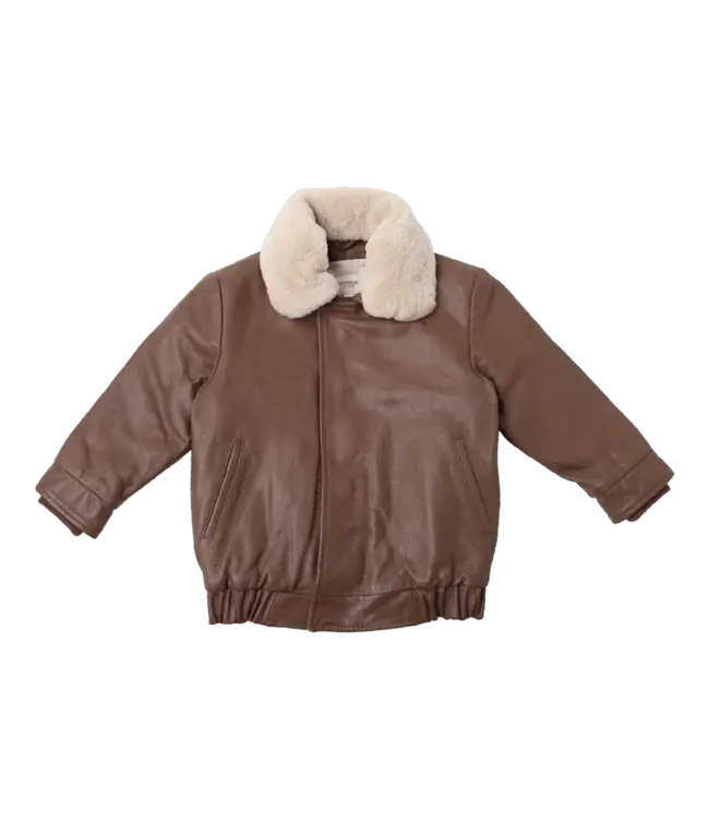 Donsje Yuki Leather Jacket | Bear | Cognac Leather